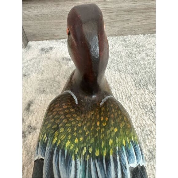 Vintage Handpainted Wooden Carbed Decoy Decor - Picture 10 of 13